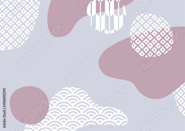 Obraz モダンな紫系和柄背景素材
