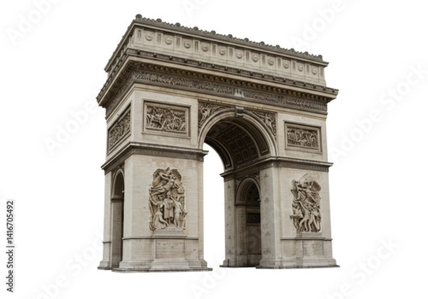 Fototapeta Isolated Arc de Triomphe Monument in Paris