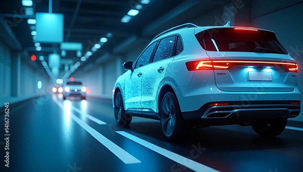 Fototapeta Professional Imagery of Agentic AI in Autonomous Vehicles: Showcasing Integrated Navigation Systems & Smart Tech Innovations for Dynamic Transportation Solutions in Photo Stock Concept