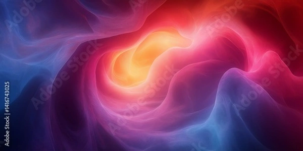 Fototapeta Abstract colorful swirl background with wave ai generated art