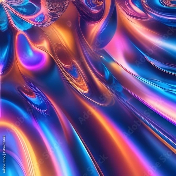 Fototapeta Vibrant 3D Abstract Dreamscapes Background. Texture.