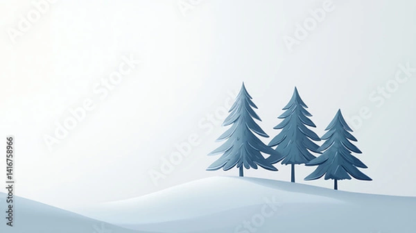 Fototapeta Winter Forest Landscapes with Snow and Bare Trees