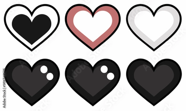 Fototapeta set of hearts