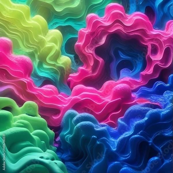 Fototapeta Vibrant 3D Abstract Dreamscapes Background. Texture.