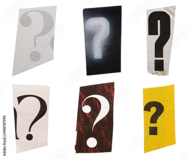 Obraz Ransom letter font ? from printout magazine cutout, collage element for graphic design, png isolated on transparent background