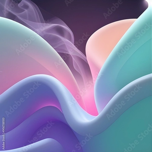 Fototapeta Vibrant 3D Abstract Dreamscapes Background. Texture.