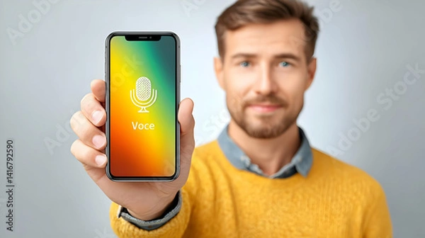 Fototapeta High Quality Smartphone Recording with Colorful Background