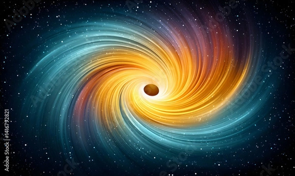 Obraz Mesmerizing 3D Illustration of Space and Time in Vibrant Swirls