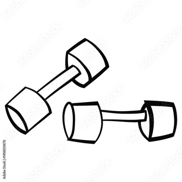 Obraz vector, cartoon barbell on a white background
