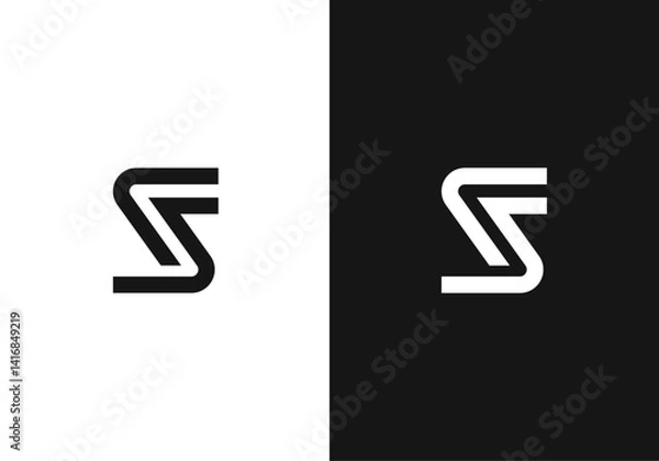 Fototapeta FS, SF initial letters monogram logo