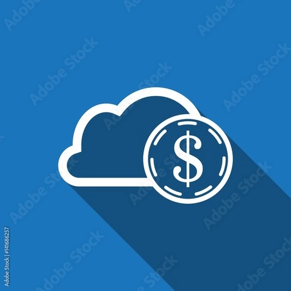 Obraz dollar money cloud  icon stock vector illustration flat design