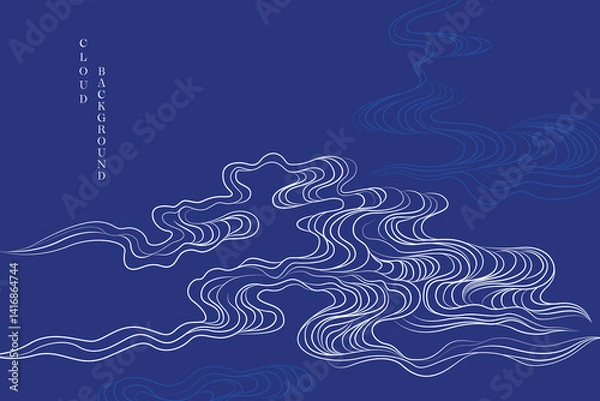 Obraz Seamless style cloud pattern vector with blue background