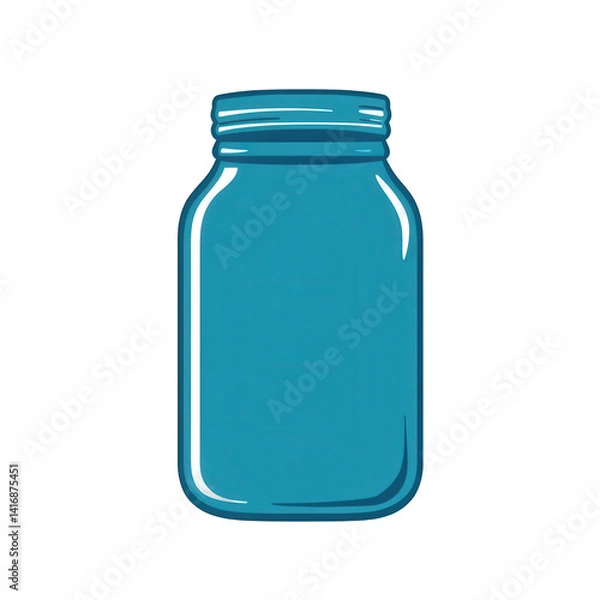 Obraz A vibrant blue jar with a classic design, set against a plain background, ideal for showcasing contents or as a decorative element in various settings , isolated on white or transparent png