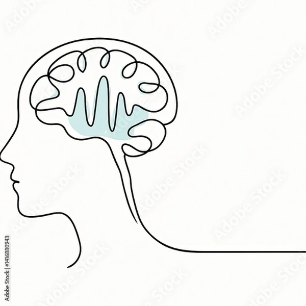 Fototapeta Brain outline representing schizophrenia awareness on World Schizophrenia Day  