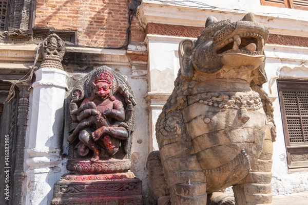 Fototapeta Kathmandu Valley, Nepal Bhaktapur also known as Bhadgaon or Khwopa Durbar Square and Taumadhi Tole Square