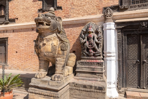 Fototapeta Kathmandu Valley, Nepal Bhaktapur also known as Bhadgaon or Khwopa Durbar Square and Taumadhi Tole Square