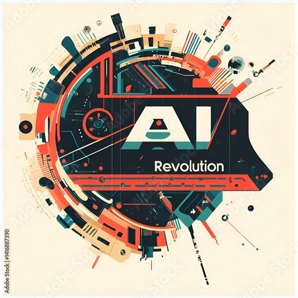 Fototapeta Exploring the ai revolution graphic design trends digital art abstract concepts creative innovation