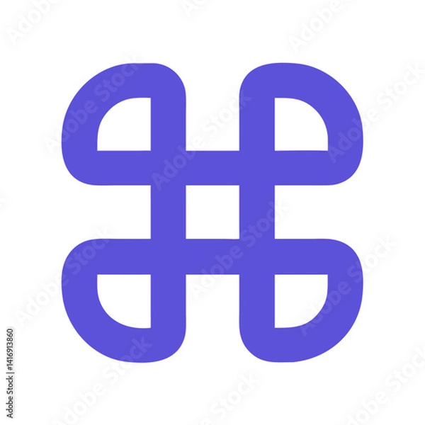 Fototapeta Command key symbol, blue and black, abstract art