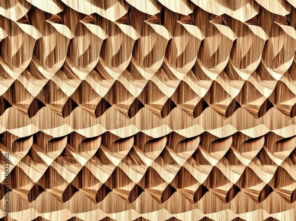 Fototapeta Captivating interplay of abstract copper and architectural design.