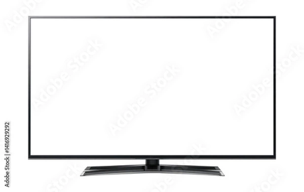 Obraz Modern Flat-Screen TV Isolated on Transparent Background – Smart LED Television PNG Cutout.