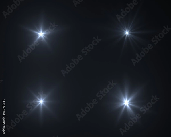 Fototapeta Realistic digital lens flare in black background