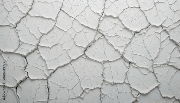 Obraz Cracked white surface texture