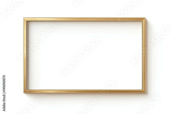Obraz A simple, sleek, gold frame on a white background