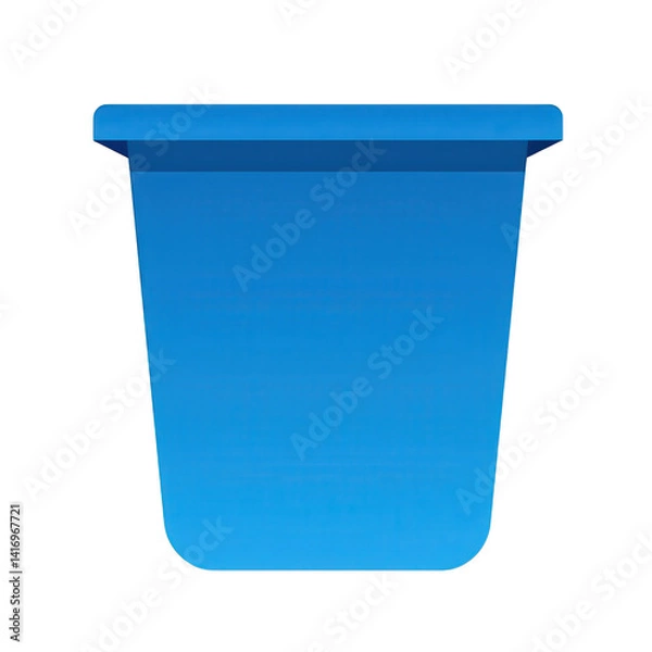 Fototapeta A vibrant blue container sits prominently against a plain background, showcasing its smooth surface and modern design, ideal for storage or decoration , isolated on white or transparent png
