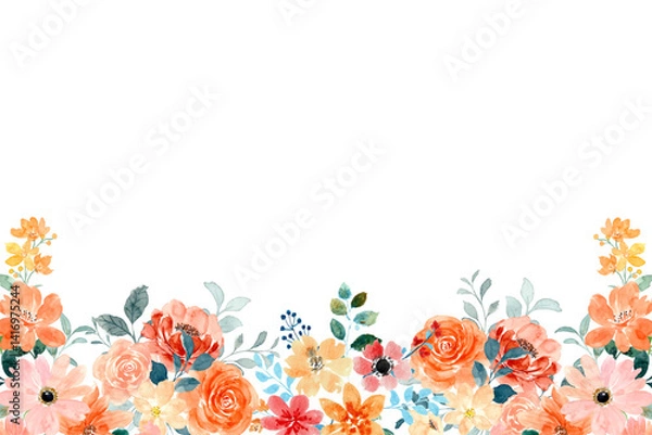 Obraz Watercolor flowers background vector for design.
