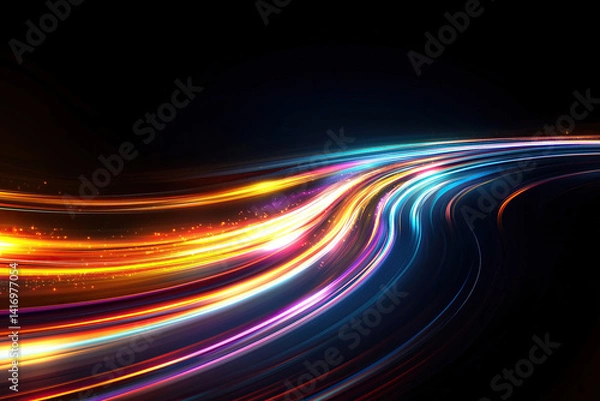 Obraz Colorful light streaks creating a dynamic flow