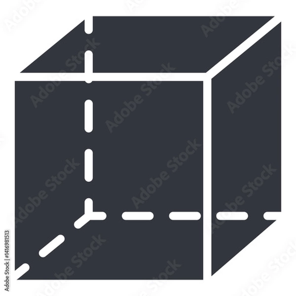 Fototapeta Vector Black Icon - Cube Shape Object