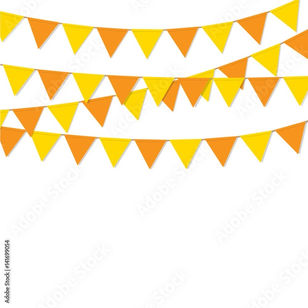 Fototapeta bunting flag orange color isolated vector