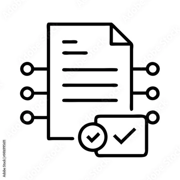 Obraz Smart Contract Document with Verification Checks in Minimalist Style  