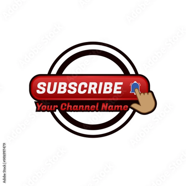 Fototapeta Modern subscribe button vector. Perfect for your social media subscription channels.