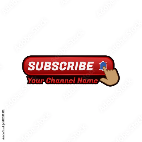 Fototapeta Modern subscribe button vector. Perfect for your social media subscription channels.