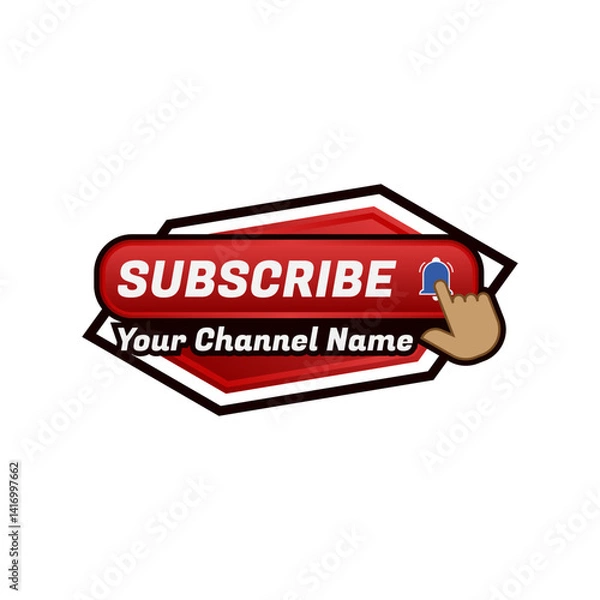 Fototapeta Modern subscribe button vector. Perfect for your social media subscription channels.