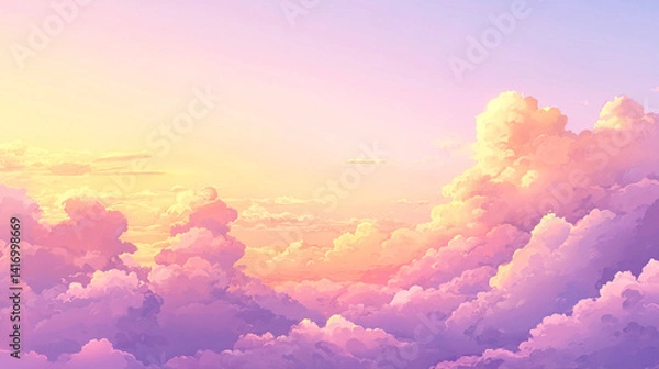 Obraz 幻想的な雲と空の背景
