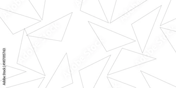 Obraz  Abstract background with liens and triangles shape on white background. White and grey geometric overlapping rectangle pattern Geometric background soft shadows as patten ..White polygon textured .