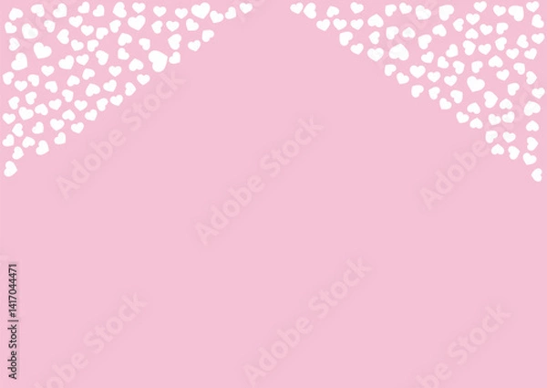 Fototapeta ハート柄の背景 赤系の単色 白抜き ハート