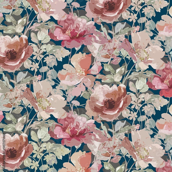 Fototapeta Botanical All Over Design with Soft Texture and Colors