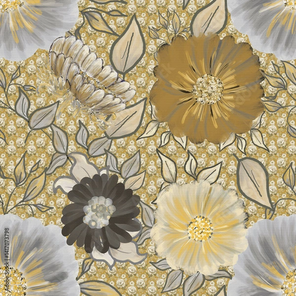 Fototapeta Botanical All Over Design with Soft Texture and Colors
