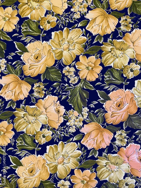 Fototapeta Botanical All Over Design with Soft Texture and Colors