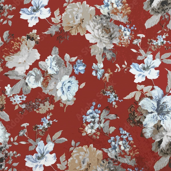 Fototapeta Botanical All Over Design with Soft Texture and Colors