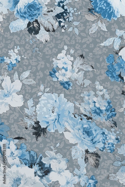 Fototapeta Botanical All Over Design with Soft Texture and Colors