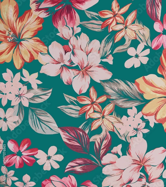 Fototapeta Botanical All Over Design with Soft Texture and Colors