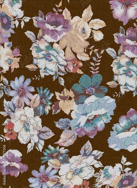 Fototapeta Botanical All Over Design with Soft Texture and Colors