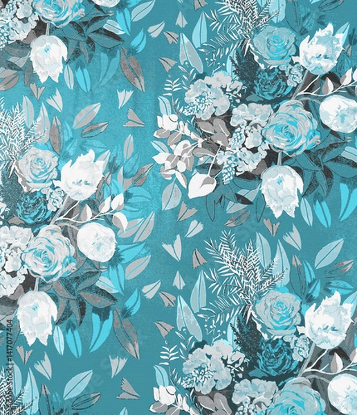 Fototapeta Botanical All Over Design with Soft Texture and Colors