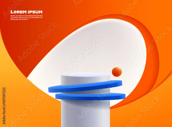 Fototapeta 3d rendering, Abstract minimal stage for product display present.