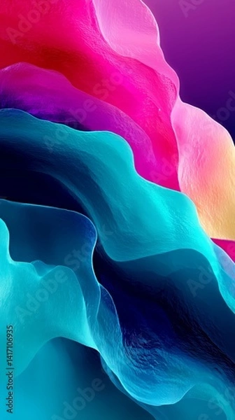 Fototapeta Dynamic Abstract Background Hot Pink and Teal - made with Generative AI