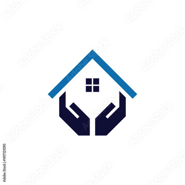Fototapeta care home logo vector icon illustration